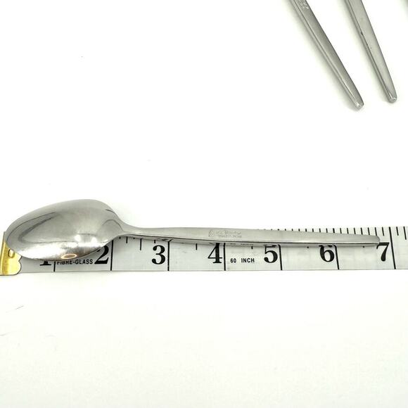 VTG Ron Spray Stainless Flatware Set of 4 Teaspoons 6 3/4” MCM Japan Leaf Sprout - Picture 6 of 6